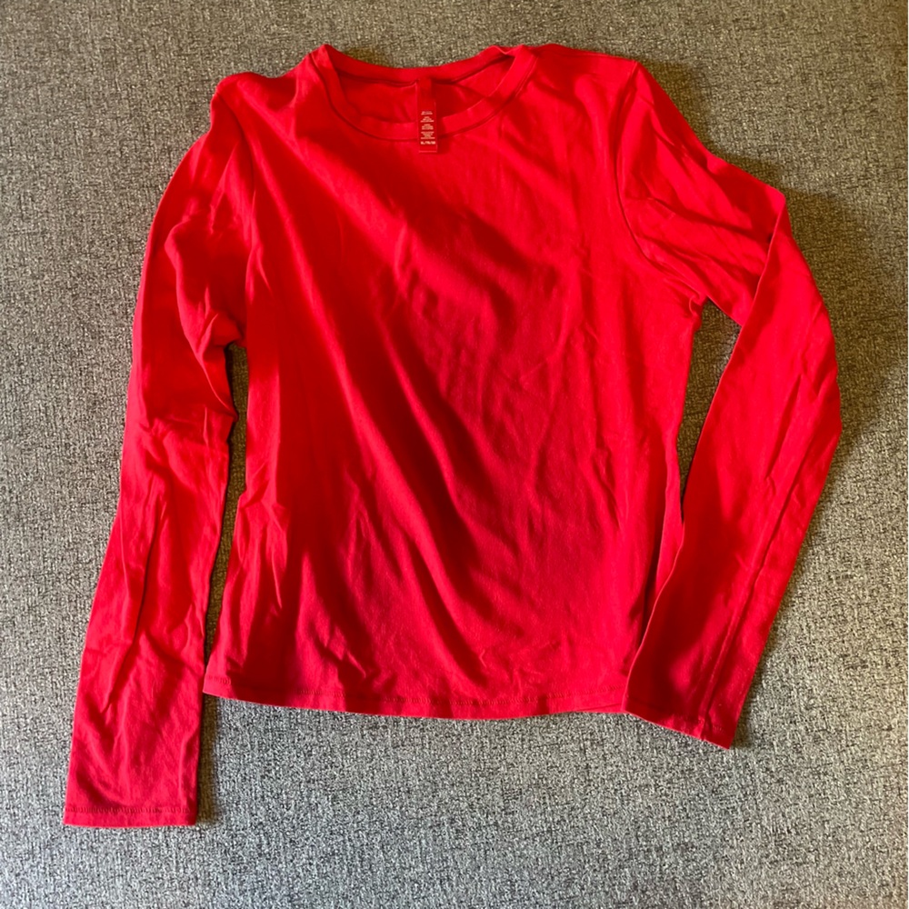 SKIMS Red Cotton Longsleeve